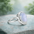 thumbnail image 3 of Earth Gems Jewelry Rainbow Moonstone Ring Sterling Silver Ring Handmade Statement Jewelry for Women's, 3 of 7
