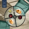 thumbnail image 6 of Best Choice Products 3-Piece Patio Bistro Dining Furniture Set w/ Glass Tabletop, Folding Chairs - Dark Green, 6 of 10