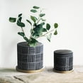 thumbnail image 4 of Olly & Rose Designer Black Plant Pots Set 2 with Gold Saucers Ceramic Planters Indoor Outdoor, 4 of 6