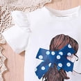 thumbnail image 3 of Hienoo Toddler Girls Outfits Ruffle Short Sleeve Graphic T-Shirt Shorts Set, Sizes 2-3T, 3 of 7