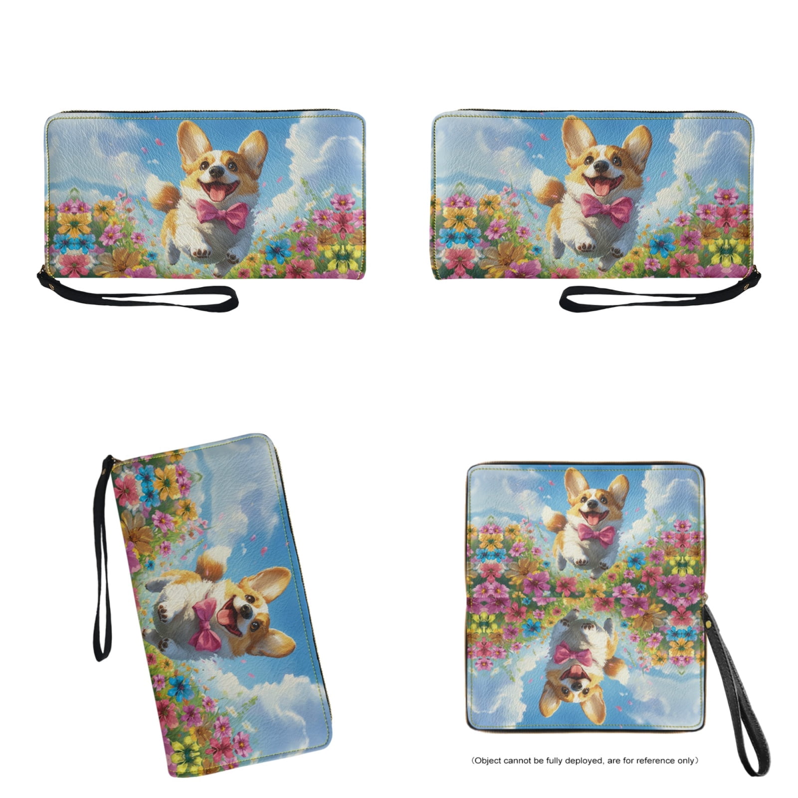 ZUXONGSY Corgi Daisy Flower Print Handbag with Matching Wallet for Women Waterproof Top Handle Bag Shoulder Bag Top Handle Satchel Lightweight Money Organizers for Shopping Wor