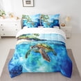 thumbnail image 2 of Erosebridal Sea Turtle Comforter Set Queen 7 Pieces Palm Tree Ocean Marine Beach Themed Bedding Set Hawaiian Tropical Island Bed in a Bag with Comforter,Sheets, 2 of 5