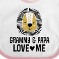 thumbnail image 4 of Inktastic Grammy and Papa Love Me Grandson Lion Boys Baby Bib, 4 of 4