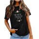 thumbnail image 1 of Tops con estampado de día de la madre de Pascua de manga corta con cuello redondo a la moda para mujer Fridja  bn7730, 1 of 7