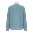 thumbnail image 6 of Women's Sherpa Fleece Tunic Tops with Pocket Fuzzy Warm Winter 1/4 Zip Pullover Loose Colorblock Sweater Pajamas (XL, Light Blue), 6 of 7