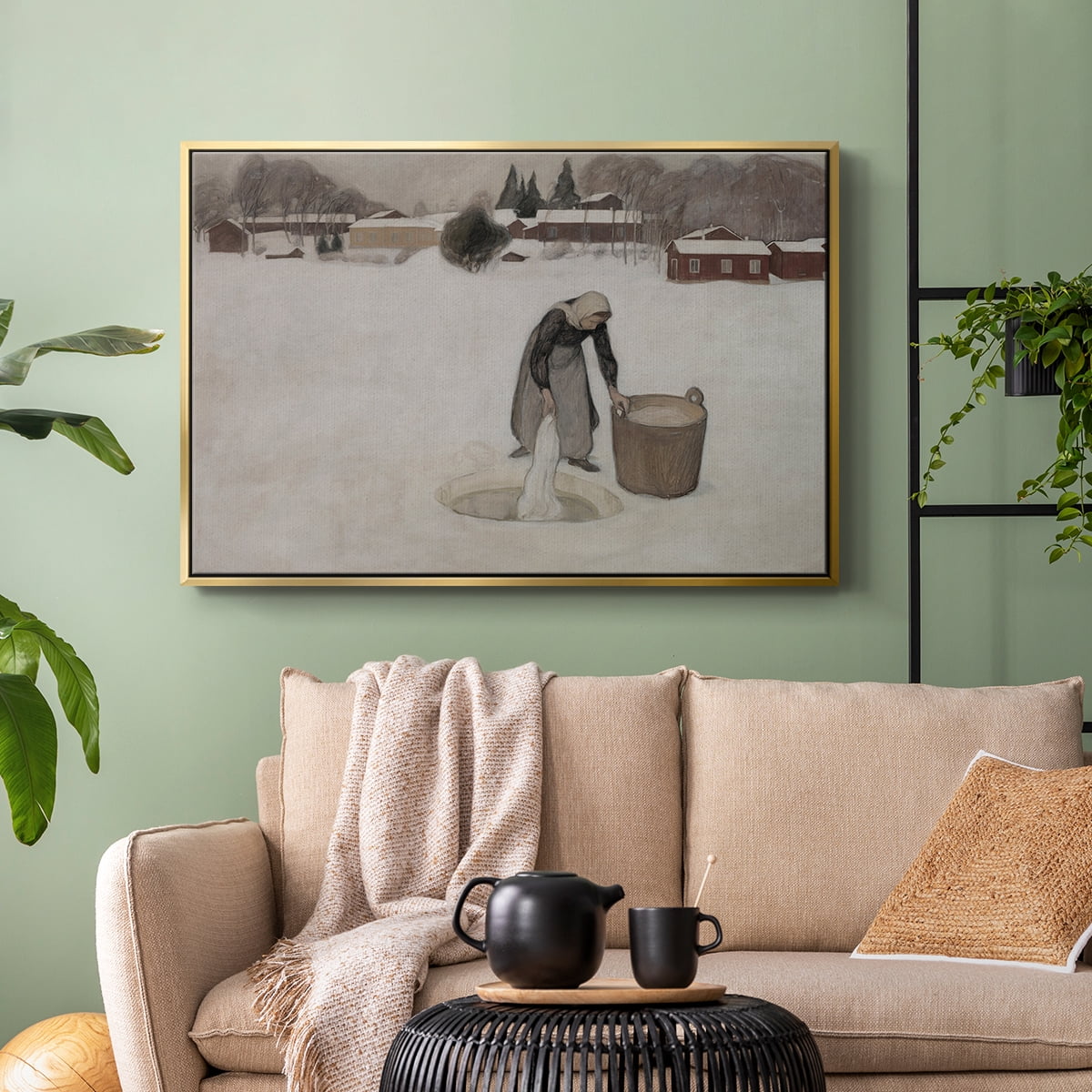 Vintage Landscape-CCCXCIX By Wexford Home Framed in Gold Wood Gallery Wrapped Canvas 27 in. x 41 in.