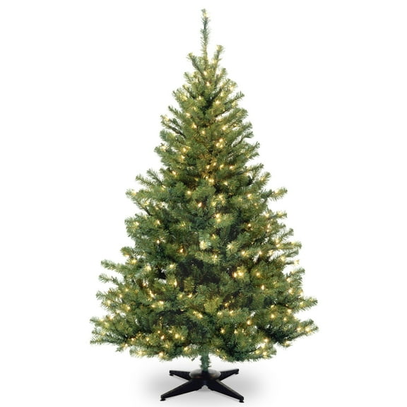 National Tree Company Pre-Lit Artificial Medium Christmas Tree, Green, Kincaid Spruce, Clear Lights, Includes Stand, 6 Feet