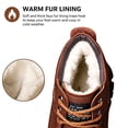 thumbnail image 4 of Knivor Lace Up Winter Ankle Boots for Men Faux Leather Fuzzy Lined Non Slip Warm Cold Weather Outdoor Hiking Snow Boots, 4 of 8