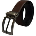 thumbnail image 6 of Men's Reversible Leather Belt 1.4" Wide Black & Brown Rotating Buckle Classic Style Dress Belt Jean Belt For Men, 6 of 9