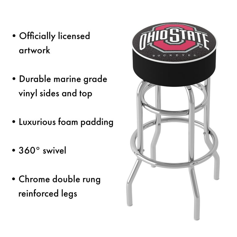 Ohio State University Swivel Bar Stool With Back
