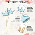 thumbnail image 3 of Uxcell Crown Cupcake Toppers Glittery Princess Cake Toppers Mini Cupcake Picks, Fit for Birthday Party Cake Decorations Light Blue, 3 of 7
