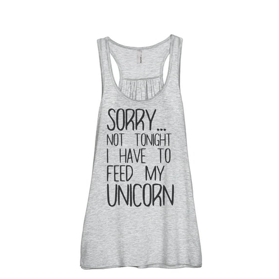 Thread Tank I Have To Feed My Unicorn Women's Sleeveless Flowy Racerback Tank Top Sport Grey X-Large