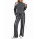 thumbnail image 2 of Conjuntos de Salón para Mujer, Conjuntos de 2 Piezas para Otoño, Pantalones Anchos, Conjuntos A Juego, Ropa de Mujer Gris Oscuro L, 2 of 8
