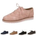 thumbnail image 4 of YLYL Women's Suede Oxford Shoes Lace up Round Toe Comfortable Casual Business Dress Shoes, 4 of 9