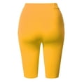 thumbnail image 3 of A2Y Women's Basic Yoga Polyester Mid Thigh High Rise Biker Bermuda Shorts Yellow 3XL, 3 of 5