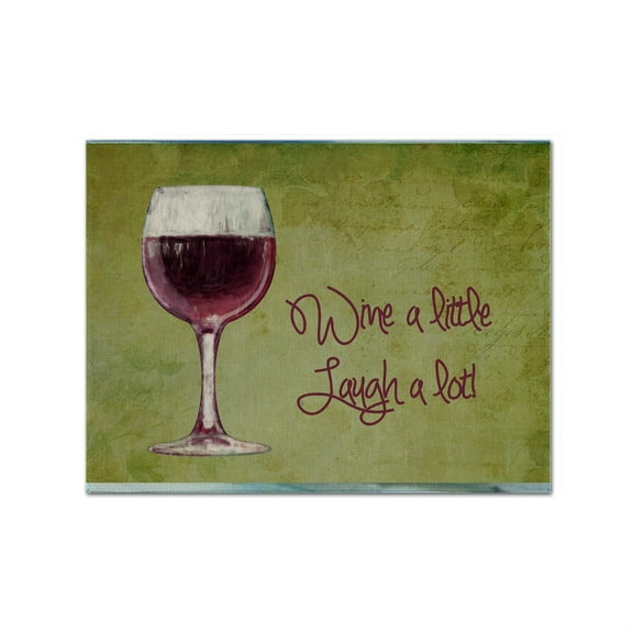 Carolines Treasures SB3067PLMT Wine A Little Laugh A Lot Fabric Placemat, Multicolor