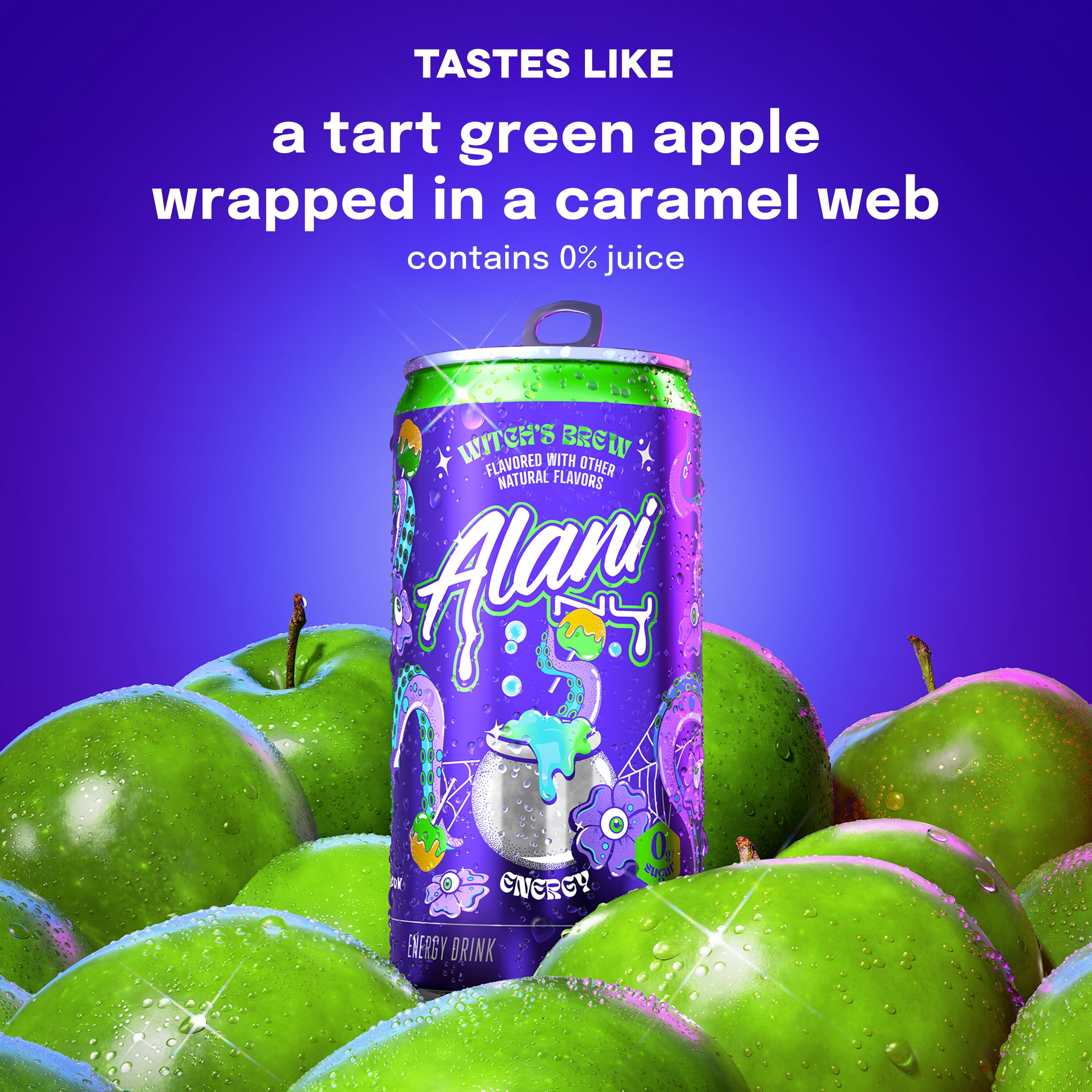 (2 pack) Alani Nu Sugar Free Energy Drink Mini, Witch's Brew, 8.4 fl oz, 12 Pack, Cans, 100mg Caffeine
