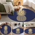 thumbnail image 5 of Round Rugs 4Ft, Pineapple Round Area Rug Washable Indoor Throw Carpet, Gold Yellow Navy Blue Tropical Fruit Summer Soft Non Slip Circle Rug for Kitchen Nursery Room Home Decor Aesthetic, 5 of 8