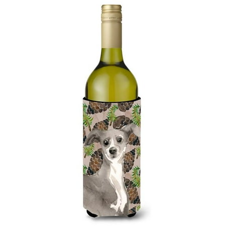 

Italian Greyhound Pine Cones Wine Bottle Beverge Insulator Hugger