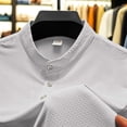 thumbnail image 4 of pstuiky camisetas para hombre, Blusa/camisa informal de cuello redondo y botones de color liso para hombre, de moda de verano ropa de hombre xxl, 4 of 8