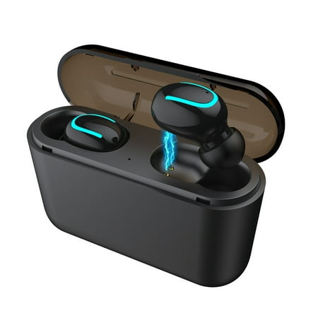 Q32 U Type Wireless Bluetooth V5.0 Earphone Stereo TWS Noise Canceling Handsfree Bass Stereo In-Ear Earbuds Headset Earphones with Charging Dock