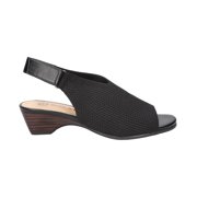 Bella Vita Women's Marin Wedge Sandals - Black Knit Size 5M