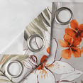 thumbnail image 7 of VOGOL Modern Orange Floral Pattern Print Unlined Thermal Insulated Window Curtain Drapes for Living Room Sliding Door, Grommet Top, 2 Panels, W52xL63 Inch, 7 of 7