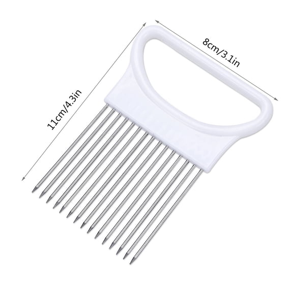 Rkxzt Onion Plug Stainless Steel Vegetable Meat Slicer with 10 Prongs and Non-Slip Handle,2-Pack Kitchen Cutting Aid Tool Home Garden