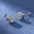 thumbnail image 4 of Momihoom Cubic Zirconia Earrings Studs, Stud Earrings White Gold 10MM Square Round Teardrop Heart Stud Earrings Hypoallergenic for Women, 4 of 7