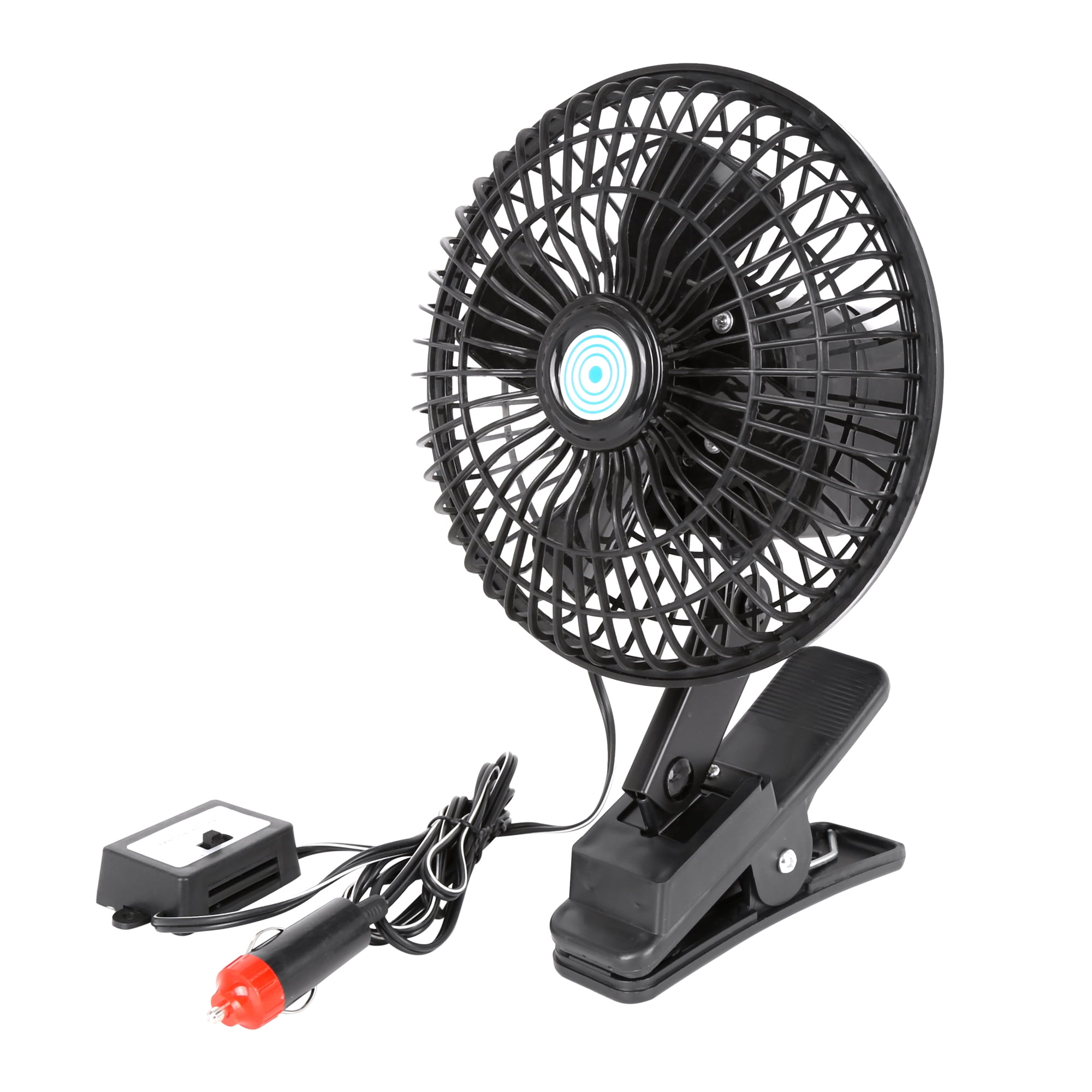 6 24v Car Oscillating Fan Clip On Cigarette Lighter Plug 2 Speed Adjustable Cooling Fan Black Walmartcom Walmartcom