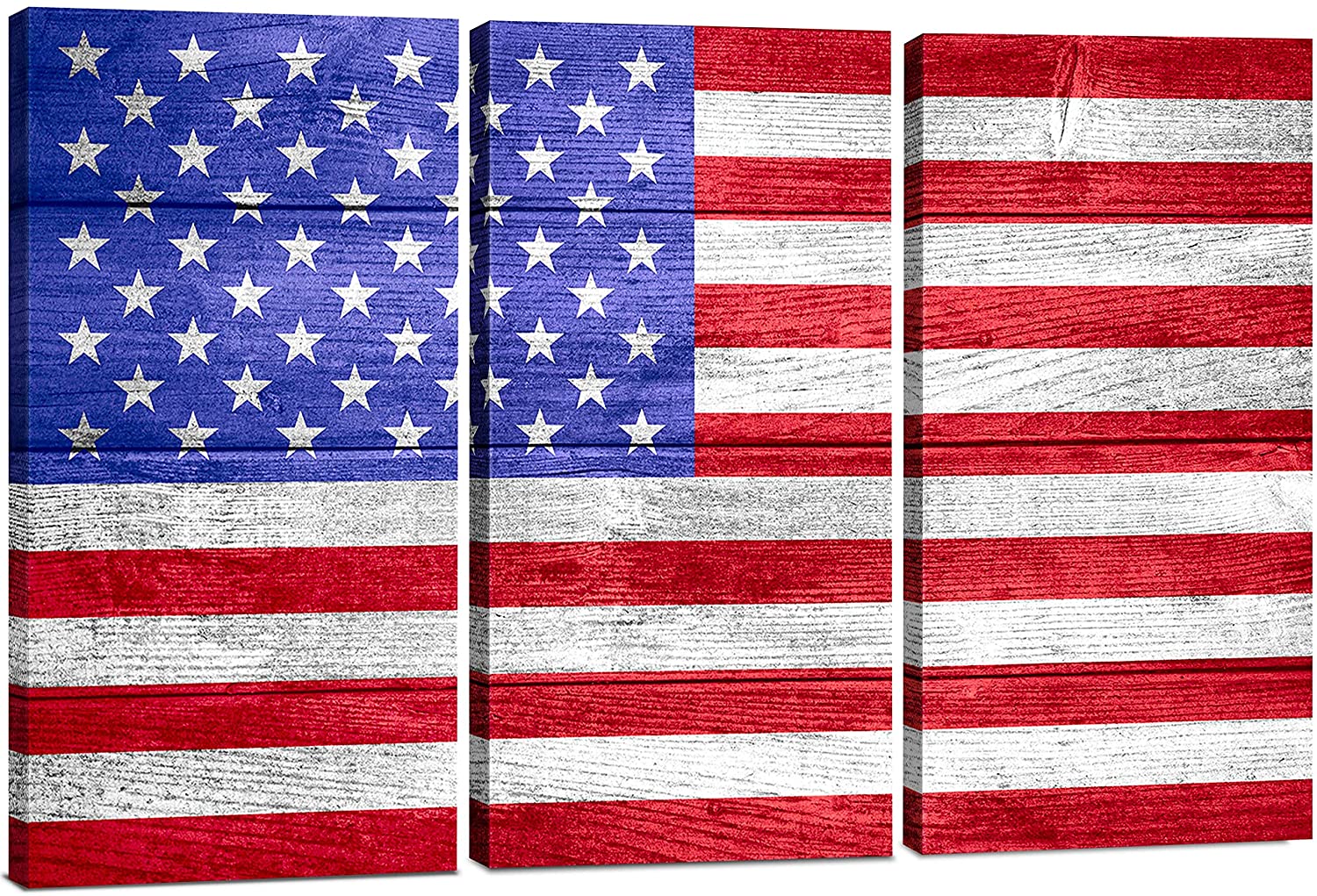 American Canvas Art Wall Decor Flag of United State Pictures for Living Room Black and Brown Paintings Patriotic Artwork Modern... [並行輸入品]