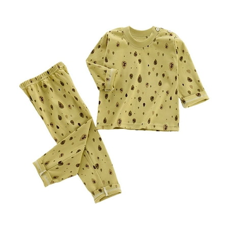 

UACY Toddler Clothes for Girl Boy Cute Long Fruit Print Top Trousers Casual Loose Comfortable Lightweight Home Wear Set for 0 To 6 Years