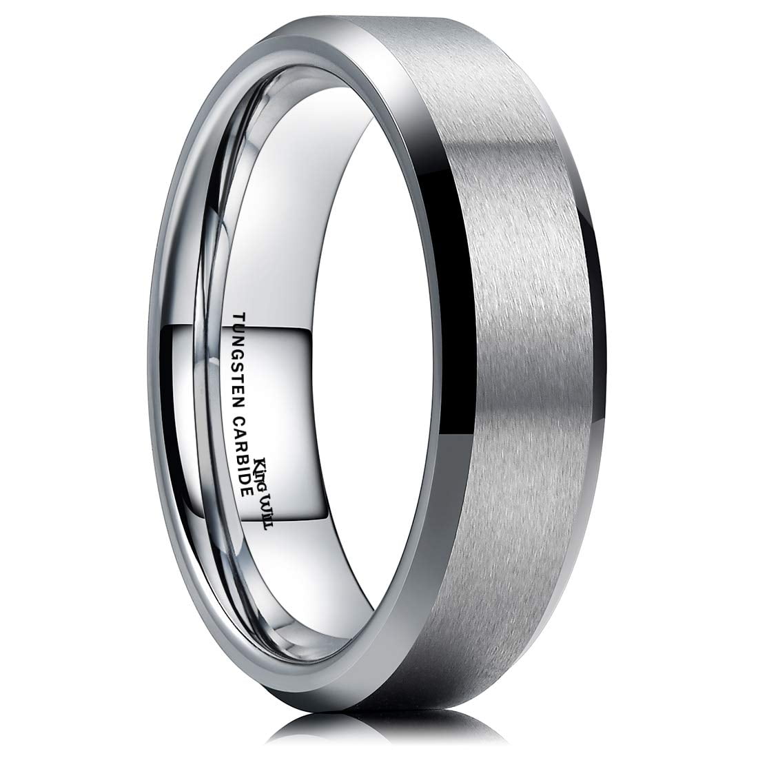 King Will Basic 3mm 5mm 6mm 7mm 8mm 9mm Titanium Ring Matte Finished Wedding Band Comfort Fit Beveled Edge