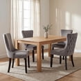 thumbnail image 5 of DONICK Wing-Back Dining Chair,Kitchen & Dining Room,Velvet,Soild Wood,Nailhead Trim(Grey,Set of 6), 5 of 13