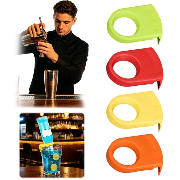 Drink Clips for Glasses and Bottles, 4-Piece Plastic Bottle Buckle Holder for Beer and Wine, Home Bar Accessory for Parties
