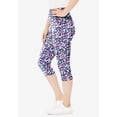 thumbnail image 2 of Woman Within Plus Size Stretch-Cotton Knit Pull-On Printed Capri Leggings, 2 of 3