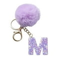 thumbnail image 4 of SIYTUAU Letter M Purple Velvet Ball Pendant Keychain With Backpack Small Ornament For Holiday Gift Polyester Material 3.1 Inches Diameter M, 4 of 6