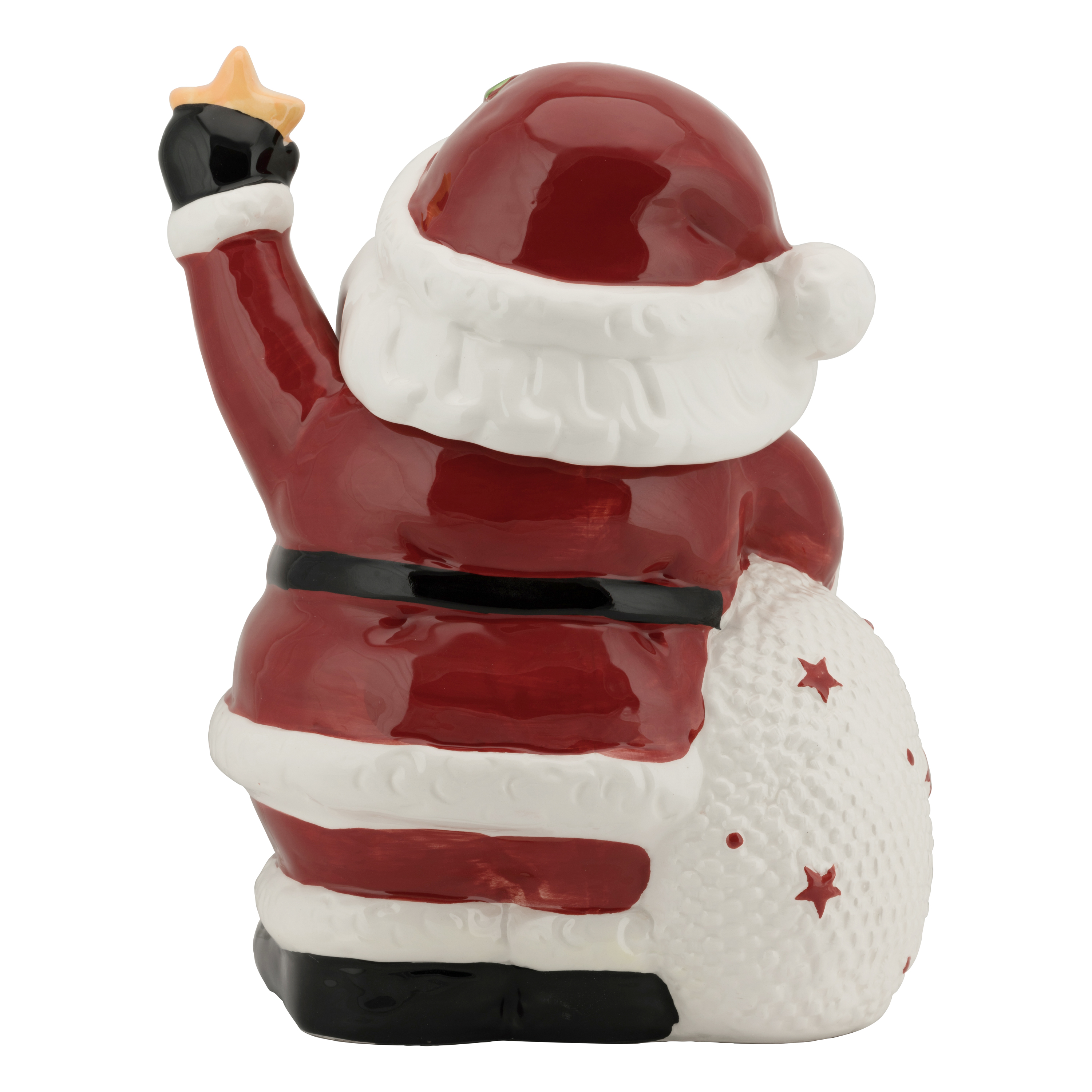 10 Strawberry Street Burlap Santa Cookie Jar