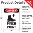 thumbnail image 2 of Foot Pinch Point OSHA Danger Aluminum Sign 10 Inch x 7 Inch - 10 Pack, 2 of 8