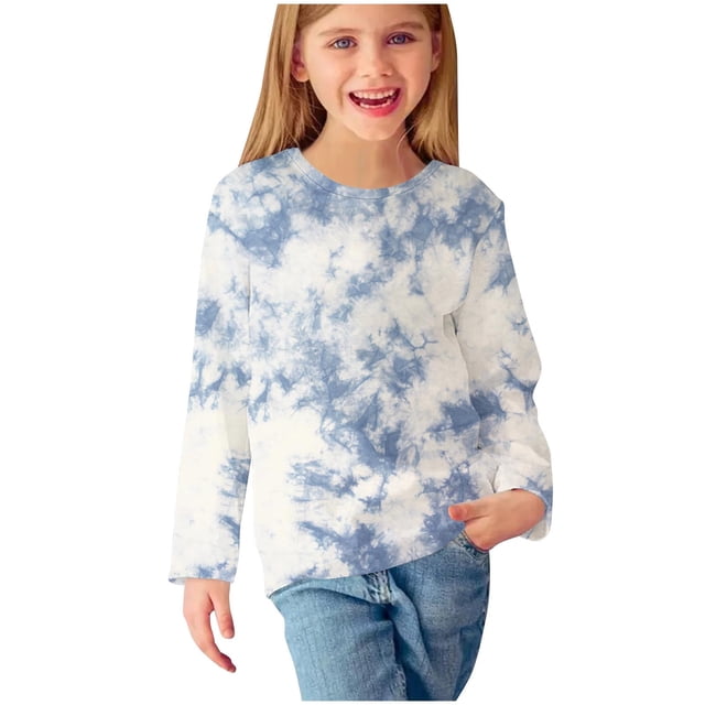 WRKEKC Chemises à Manches Longues pour Filles, T-Shirts à Manches Longues pour Filles, Chemises Imprimées à Manches Longues pour Filles, Blouses Décontractées Élégantes à Col Rond