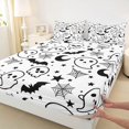 thumbnail image 3 of Manfei Funny Cartoon Turkey Fitted Sheet Full,Halloween Pattern Bed Set,3-Piece,1 Fitted Sheet and 2 Pillowcases, 3 of 6