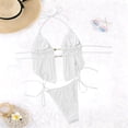 thumbnail image 4 of HUAXUN High Waisted Underwire Bikini Sets V Neck Cross Twist Front High Waisted Bikini Knot Front Bathing Suit 2 Piece Swimsuit Tummy Control Bathing Suit, 4 of 5