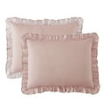 thumbnail image 6 of My Texas House Angelina Draping Ruffle Polyester 3-Piece Bedspread Set, Rose Smoke, Queen, 6 of 6