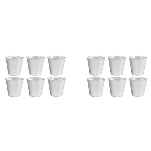 12 PCS Aluminium Dariol Mould Baking Cup Dariole Pudding Dessert Creme Moulds Round Nonstick Egg Tart Mould Bakeware Cup