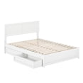 thumbnail image 2 of AFI Lylah Full Solid Wood Platform Bed with Panel Footboard and Storage Drawers, White, 2 of 16