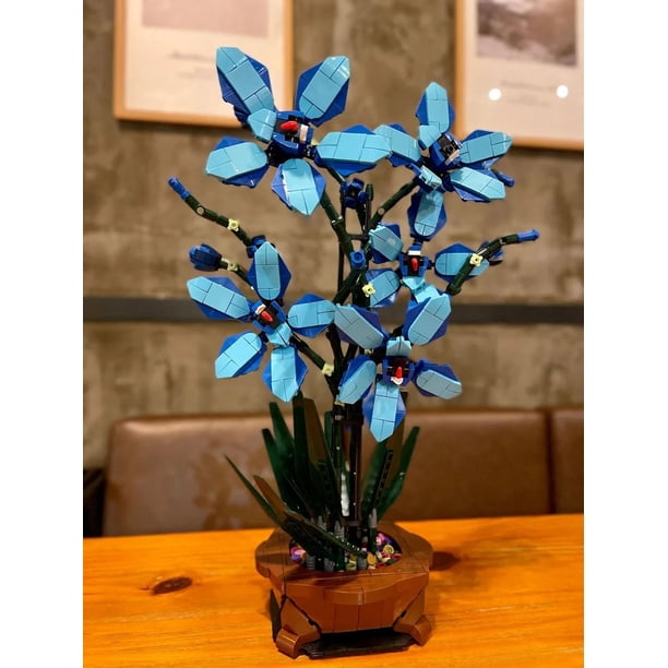 Blue Orchid Cymbidium Faberi Flower Compatible with LEGO Flower