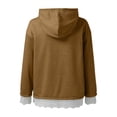 thumbnail image 5 of Vedolay Women Long Sleeve Sweatshir Fashion Hooded Long Sleeve Open Front Cardigan Long Sweaters with Pockets Zip up Jacket Coffee,XL, 5 of 5