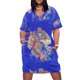 thumbnail image 1 of Vestido de noche de estilo coreano para mujer vestidos sueltos con bolsillos azul jinete Verano, 1 of 7