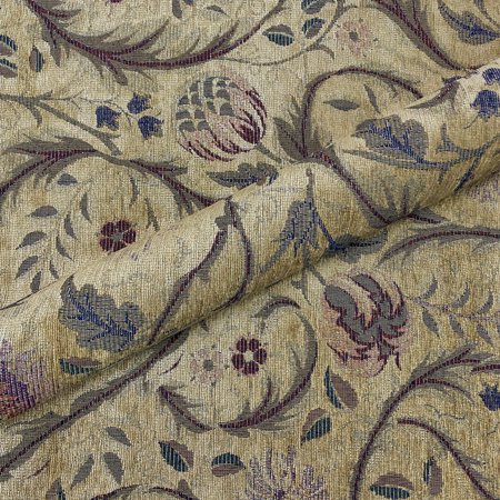 Floral Suede Neutral Upholstery Fabric 54" by the Yard