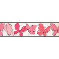 thumbnail image 2 of Bordure de Papier Peint Blanc Papillons Roses Rouges pour Chambre d'Enfants Salle de Bain Salle de Jeux, Rouleau 15' x 6", 2 of 3